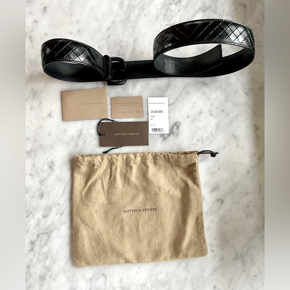 Bottega Veneta Mens Black Belt